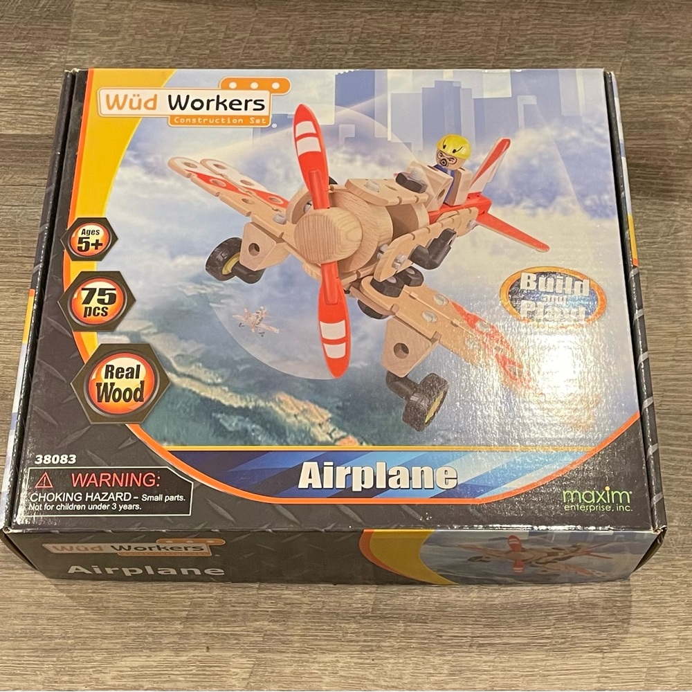 Wud Woomera Construction Set Real Wood set Airplane model